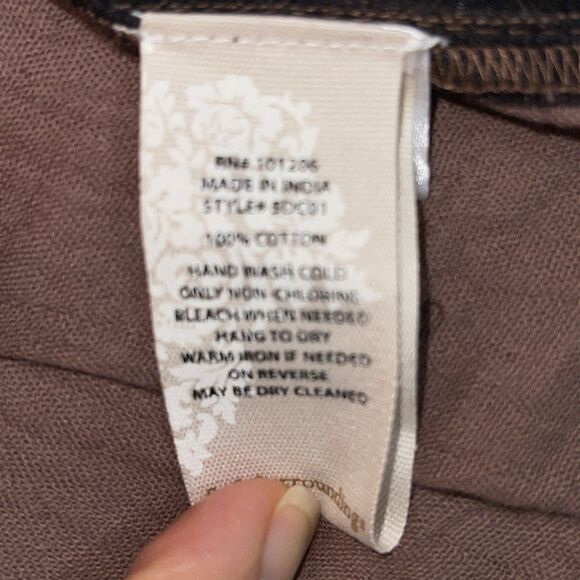 Soft Surroundings Sleeveless Maxi Midi Dress Size 1X Buttons Brown 100% Cotton - Picture 8 of 10